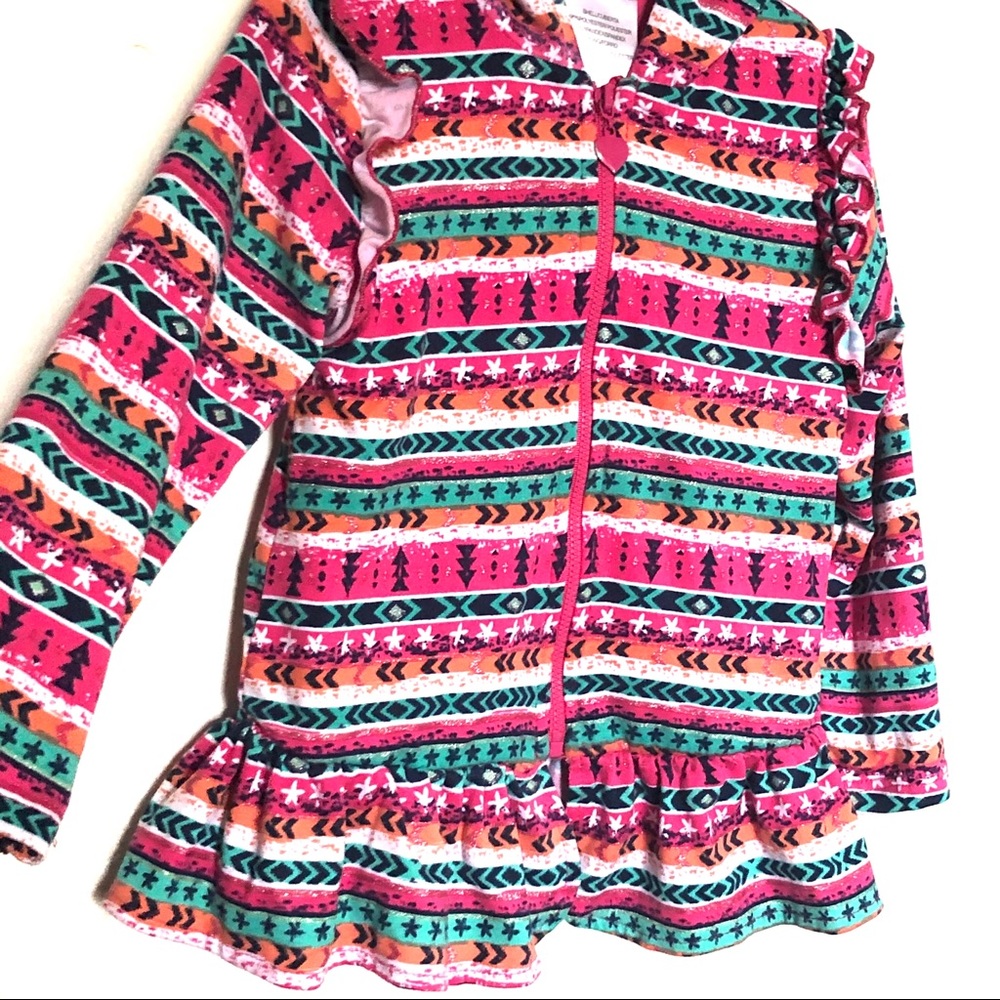 3T Lightweight Fun Print Zip Up Hoodie